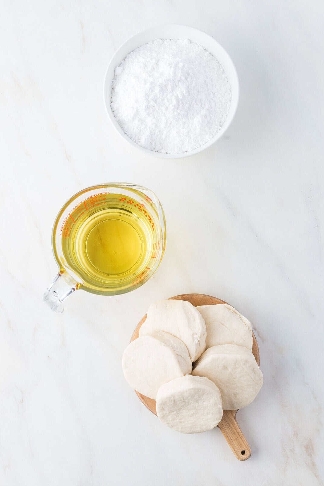 ingredients for donut holes made from biscuits
