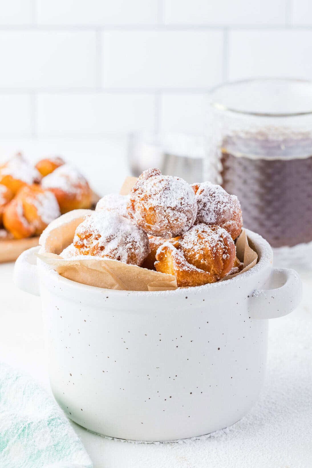 donut holes from biscuits in a bowl