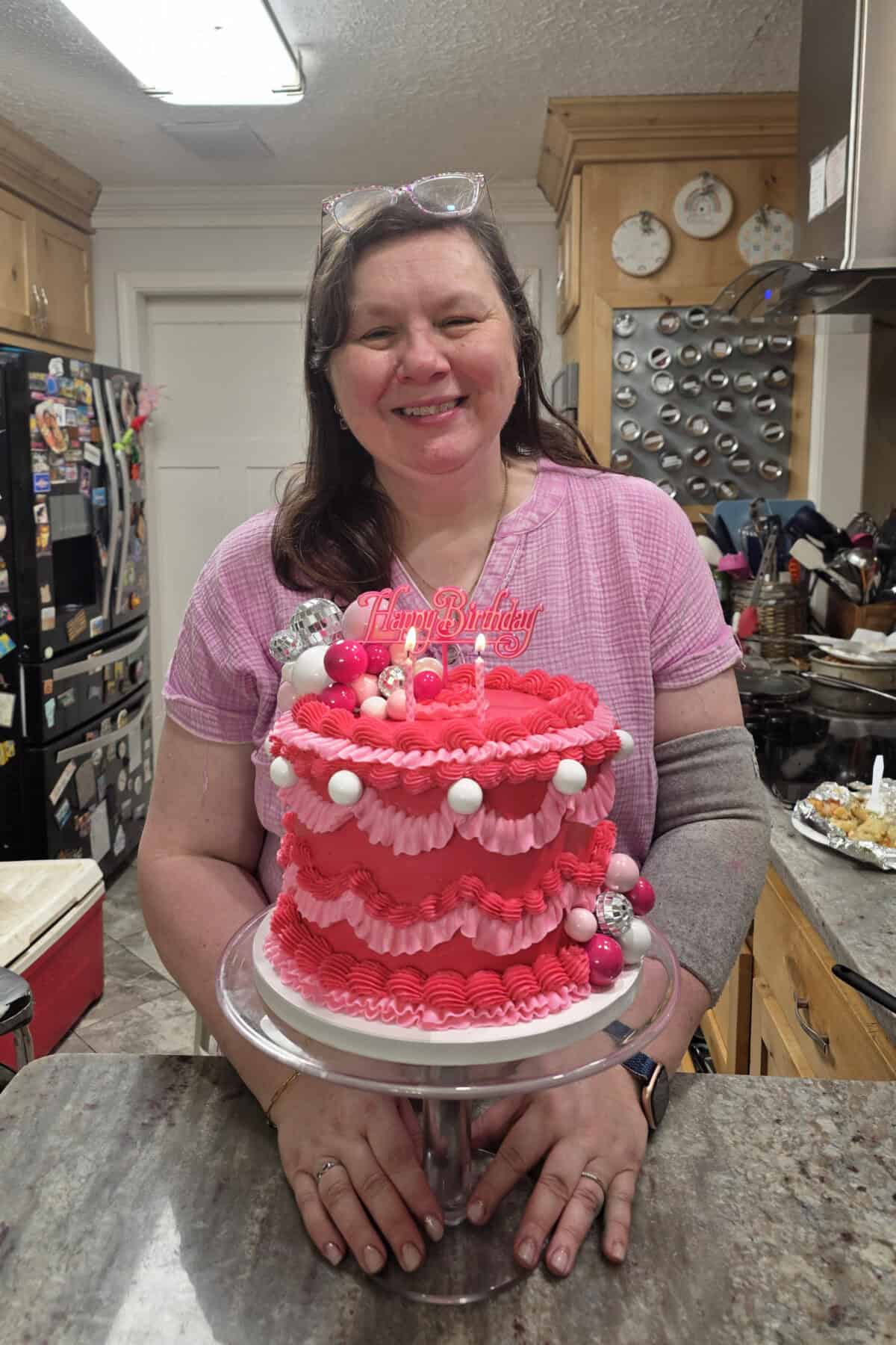rose with 50th birthday cake