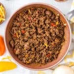 taco meat in a skillet