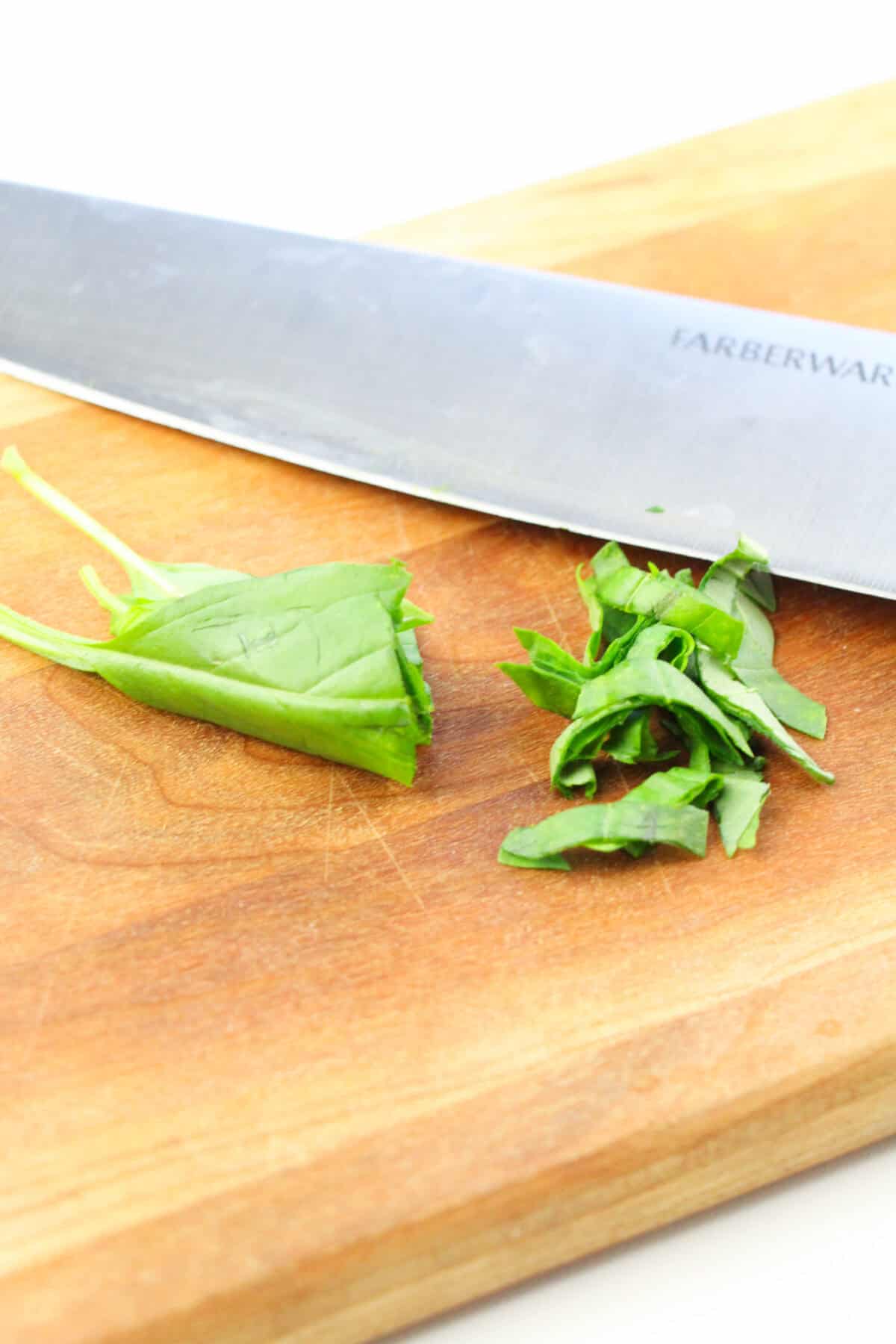 basil leaves cut into strips