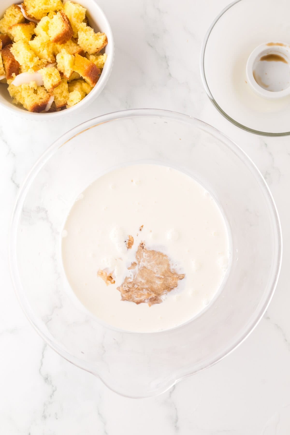 heavy cream and vanilla in a bowl
