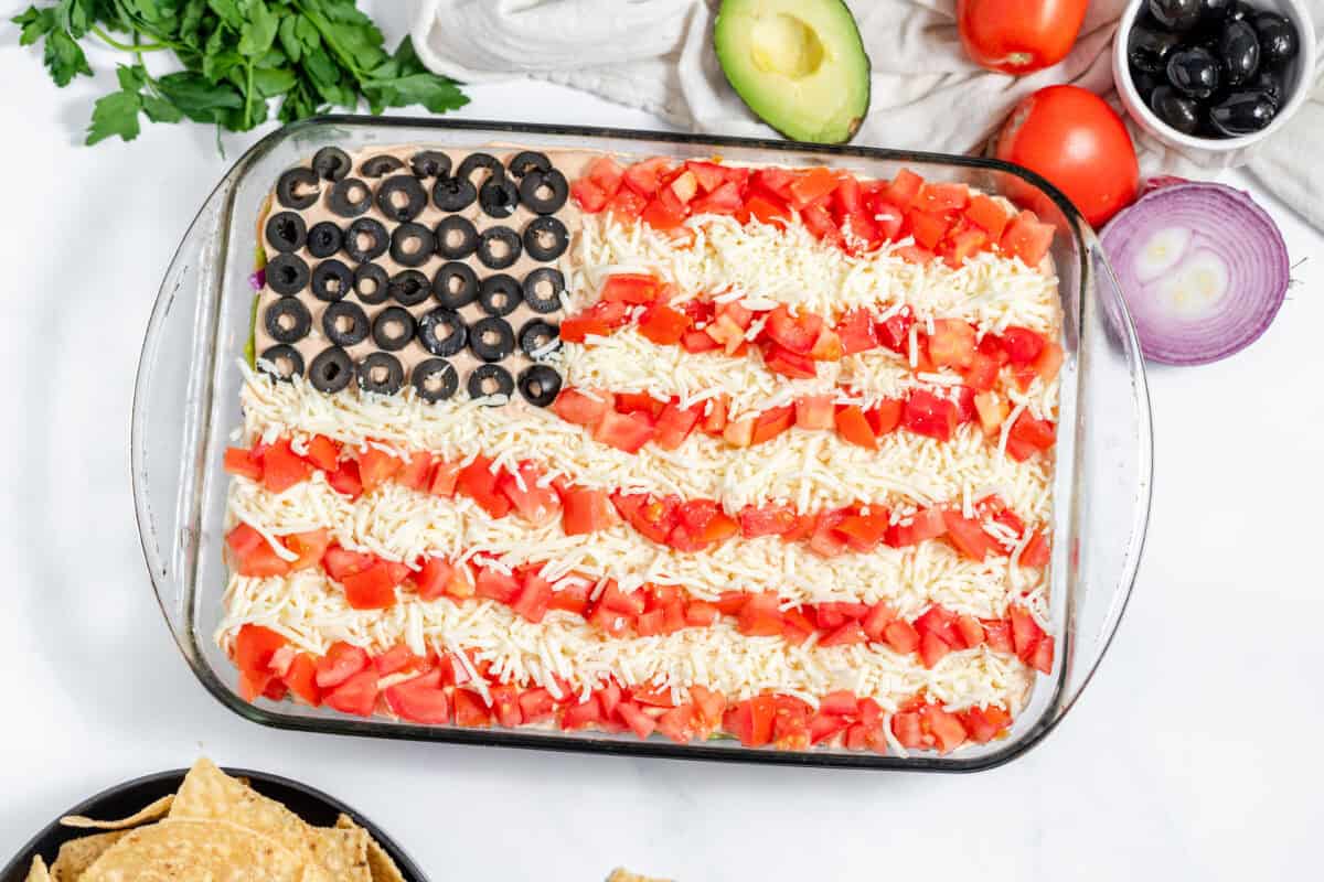 4th of july dip - american flag 7 layer dip
