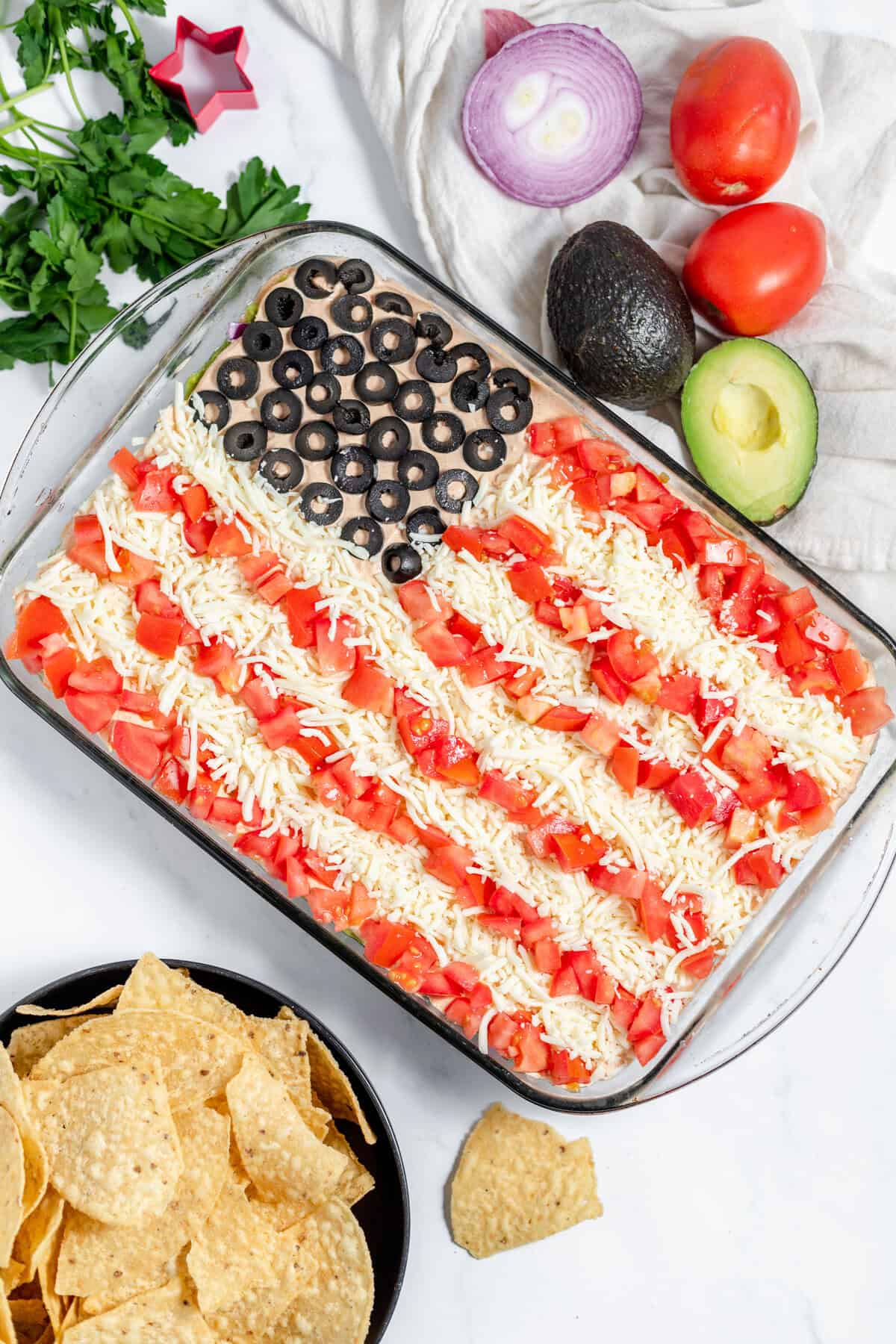American flag taco dip