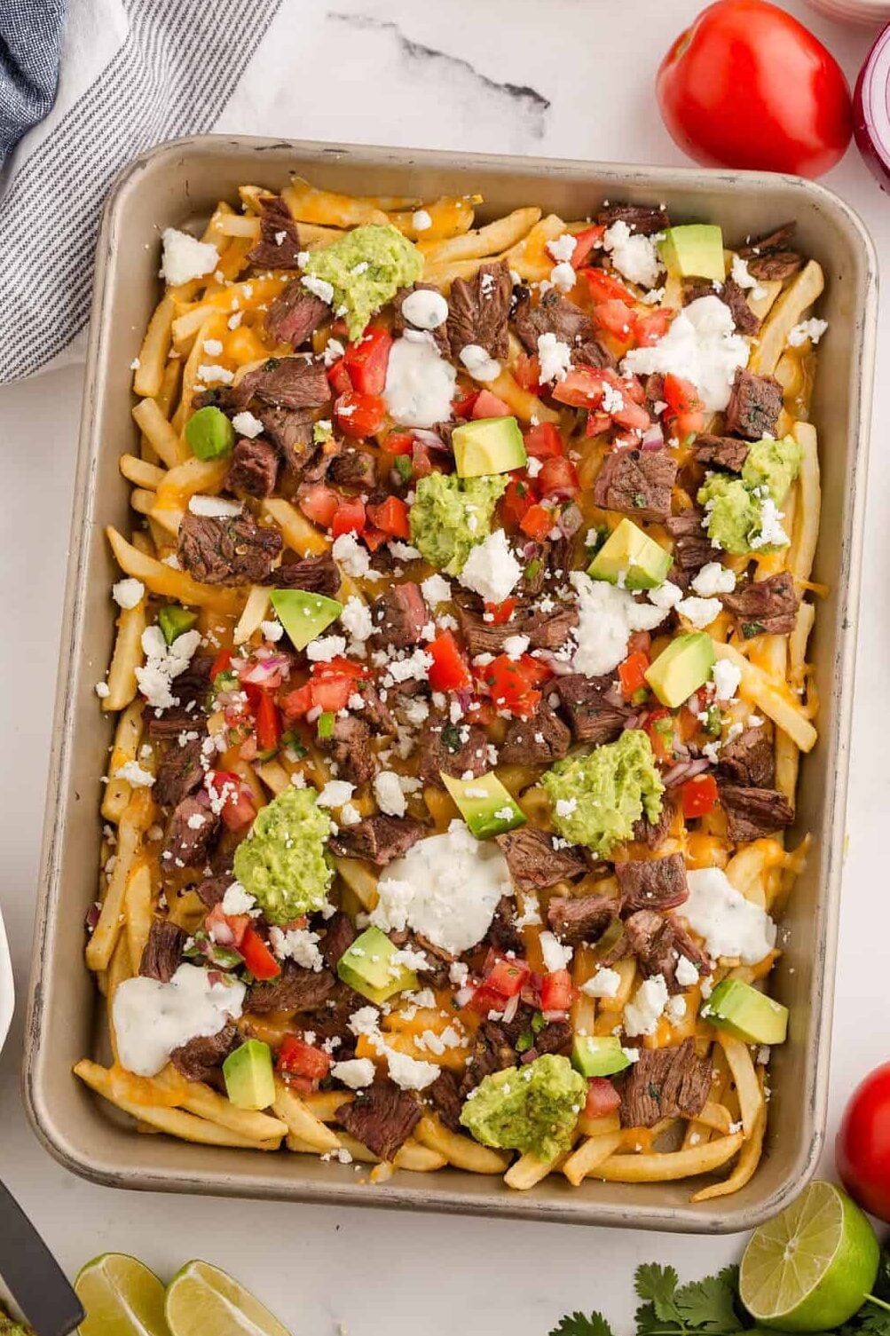 Loaded Carne Asada Fries with Fresh Pico De Gallo