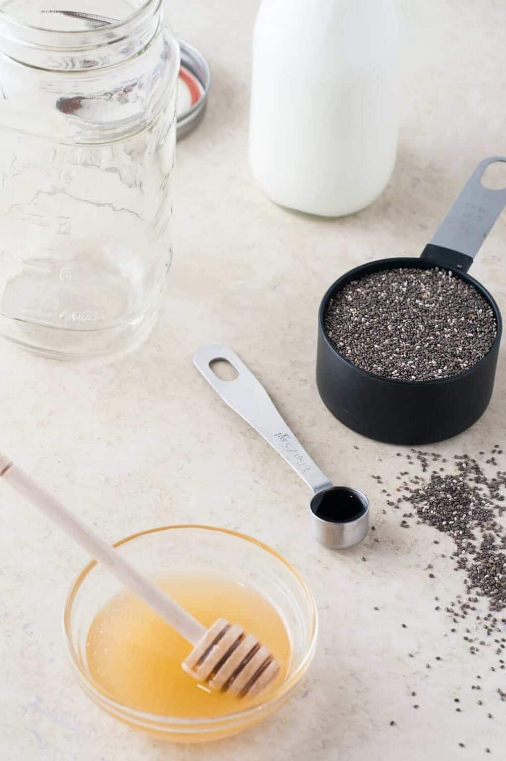 ingredients for chia seed pudding
