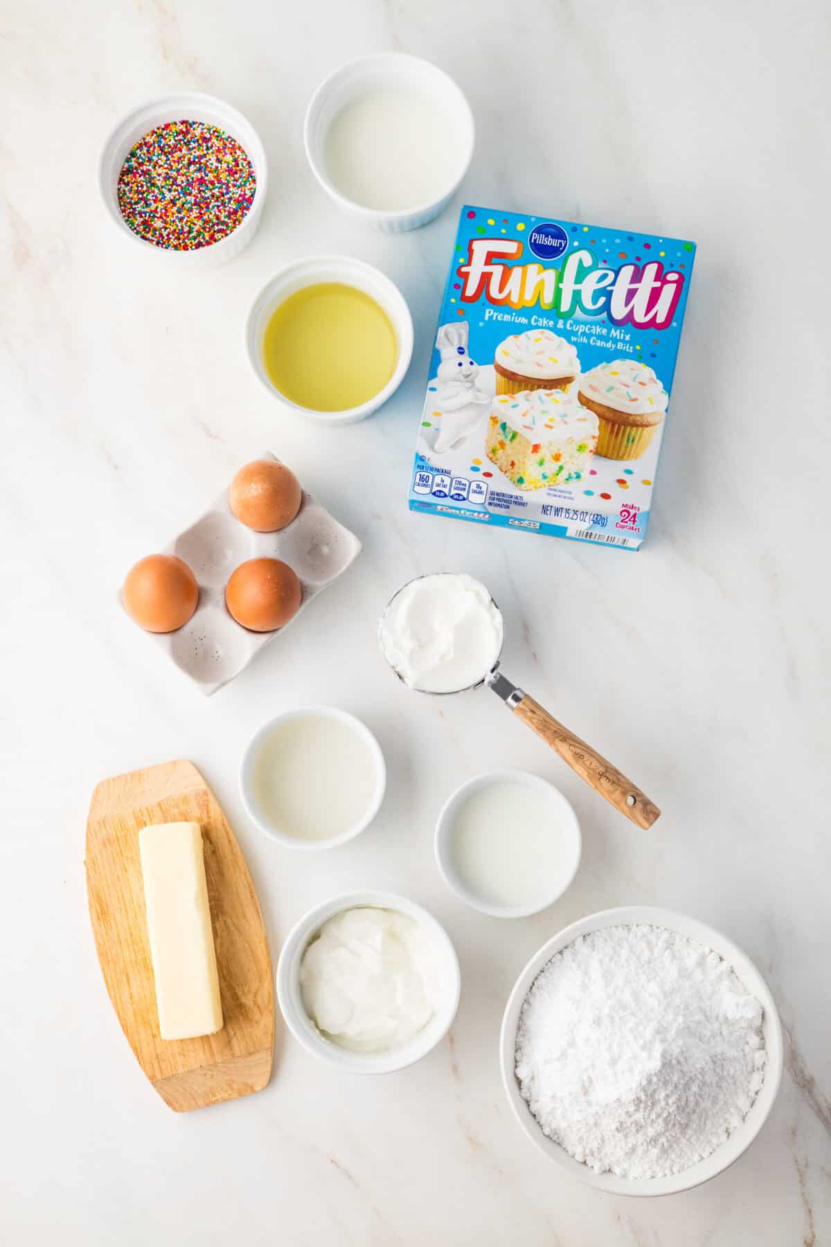 ingredients for dot cakes