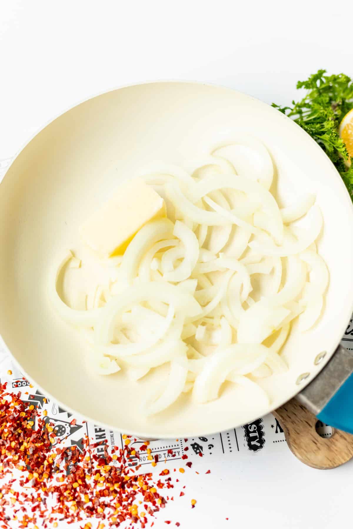 sauteed onions in a white bowl
