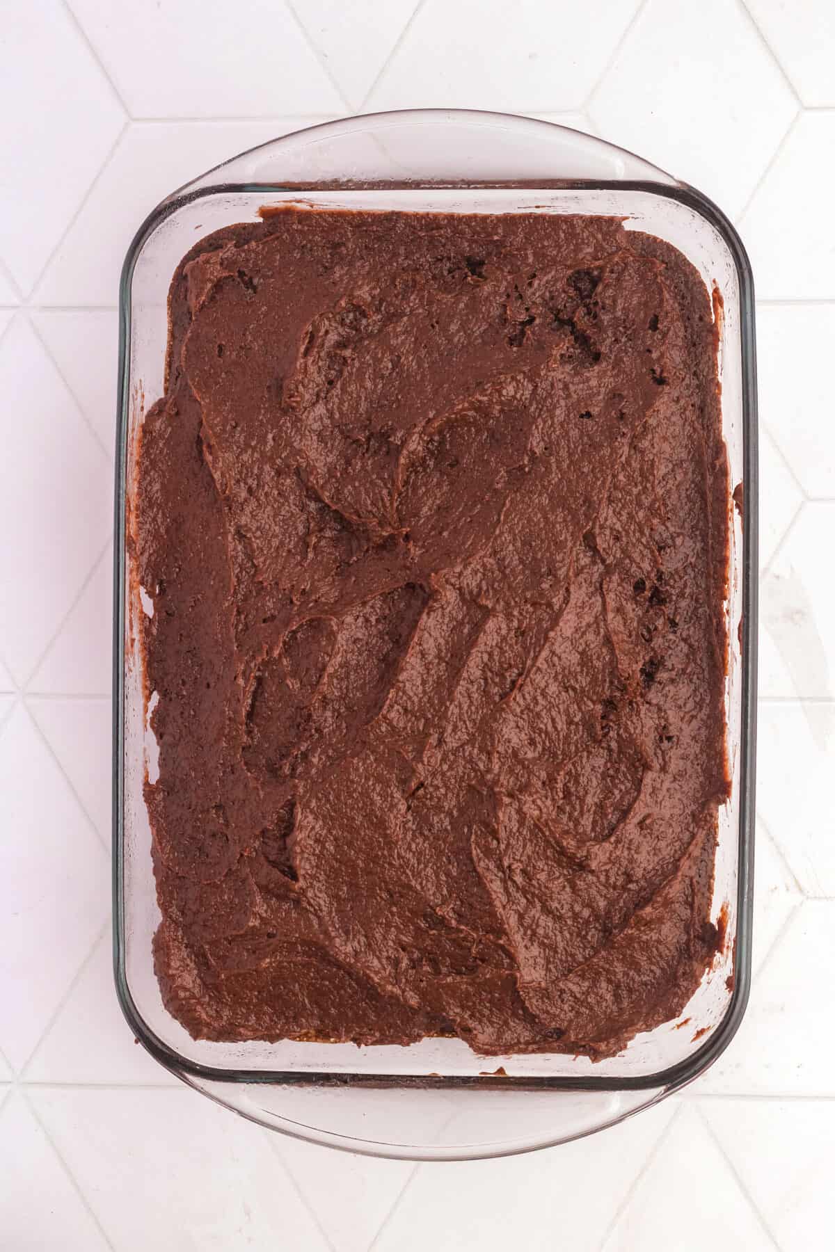 pudding spread over cake