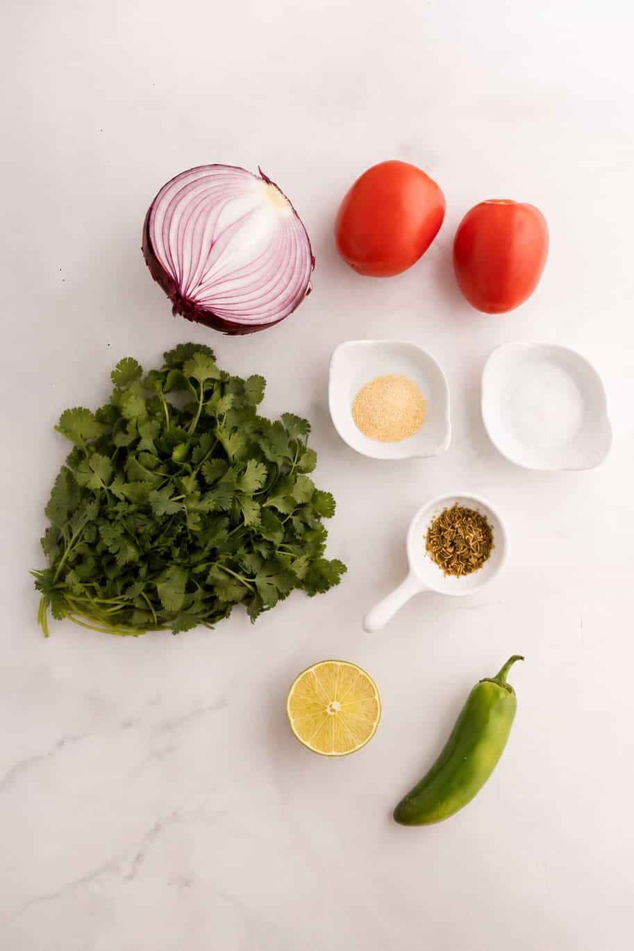 ingredients for pico de gallo
