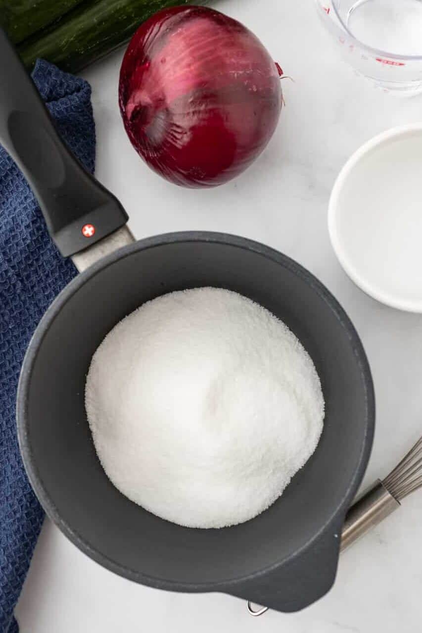 sugar in a small pot