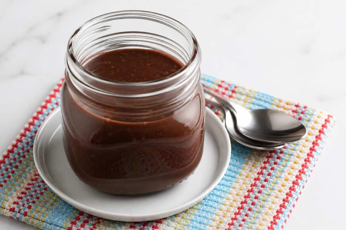 hot fudge sauce in a jar