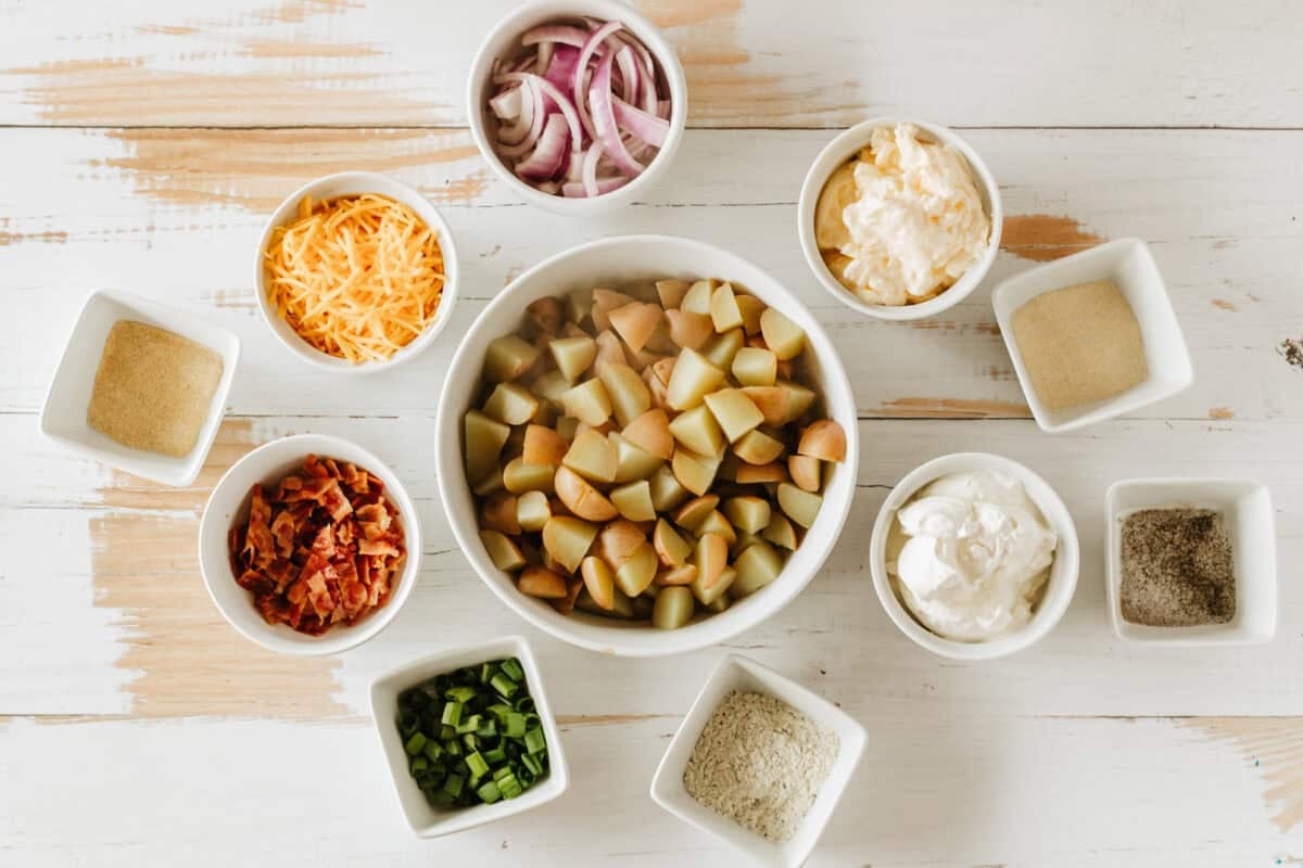 ingredients for baked potato salad