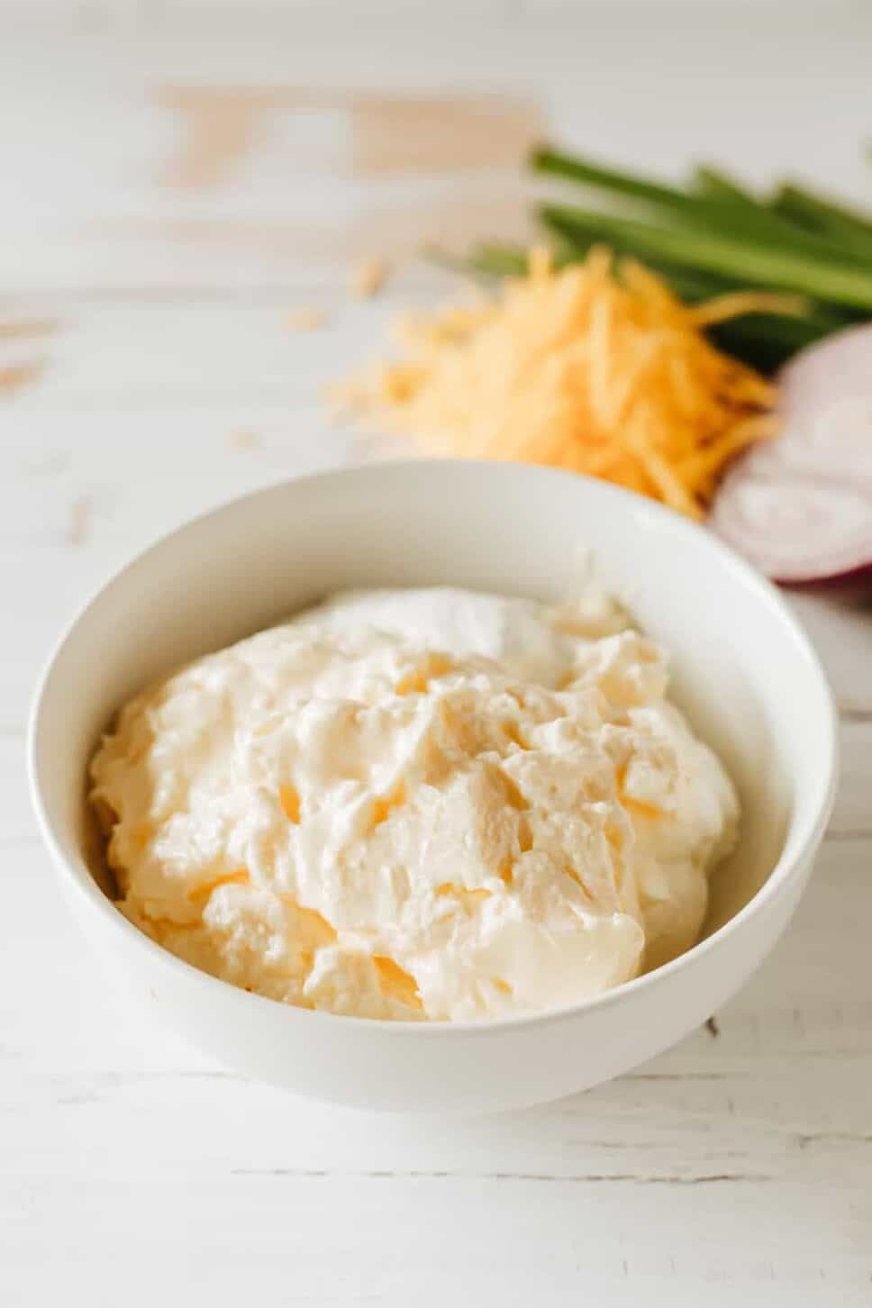 mayo and sour cream in a bowl