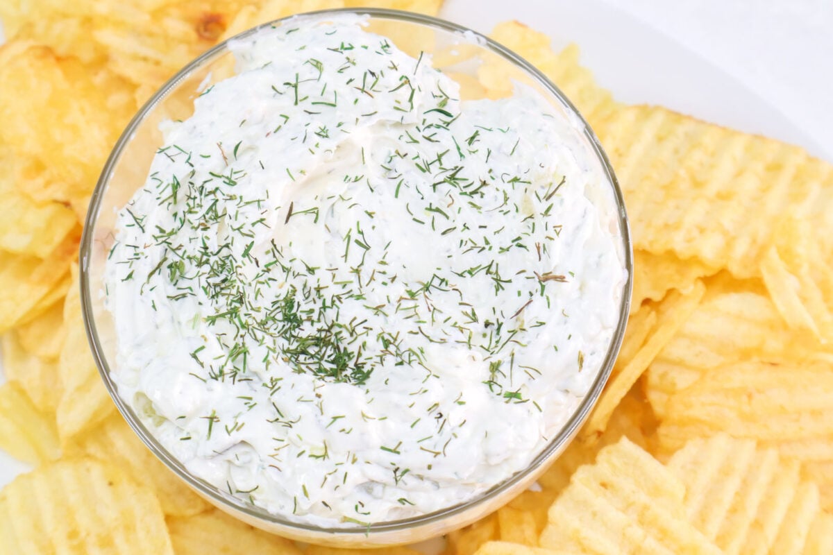 bowl of dill pickle dip