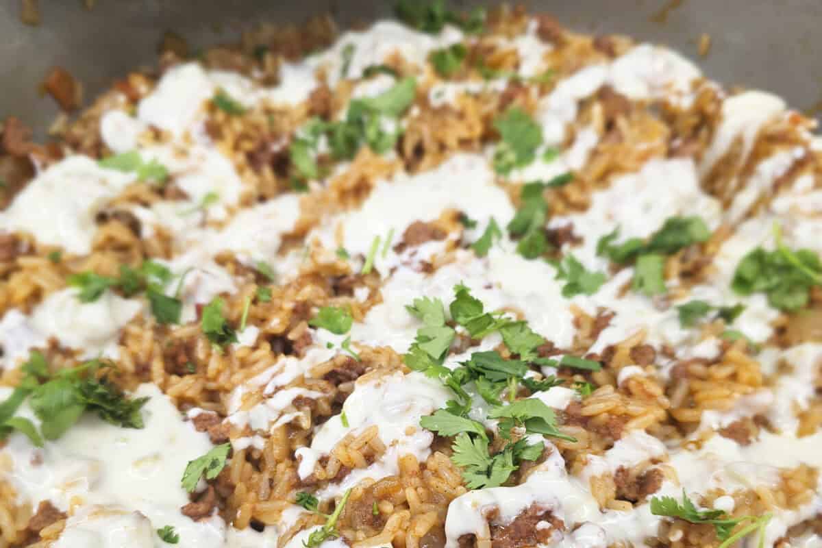 taco rice with queso