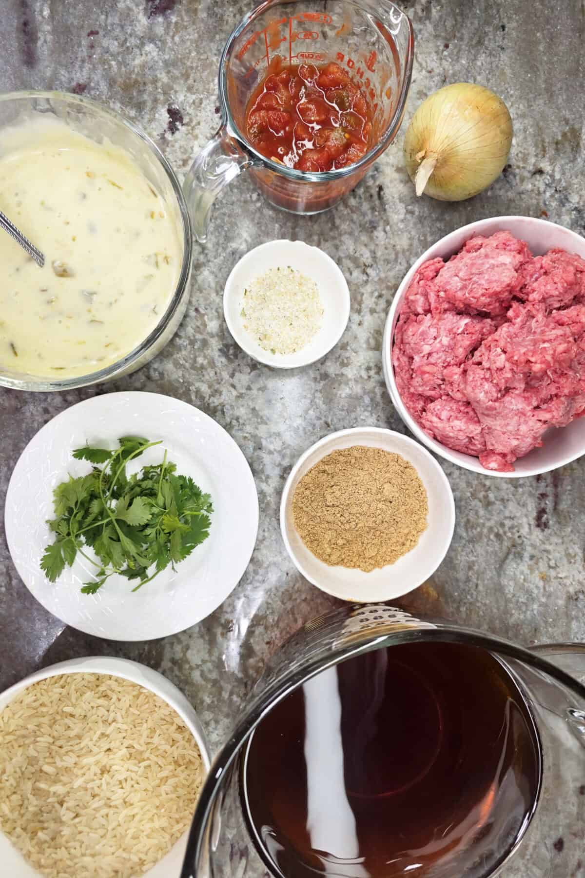 ingredients for taco rice