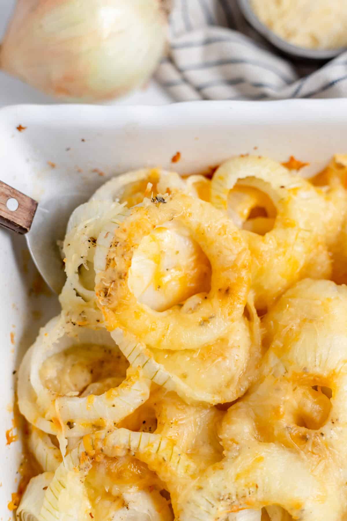 a spoon in the dish of tennessee onions