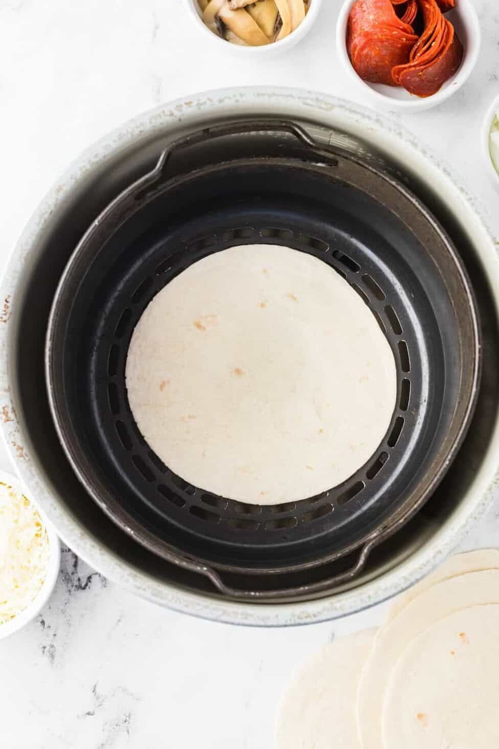 tortilla in air fryer basket