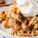 apple crisp without oats - ice cream on top