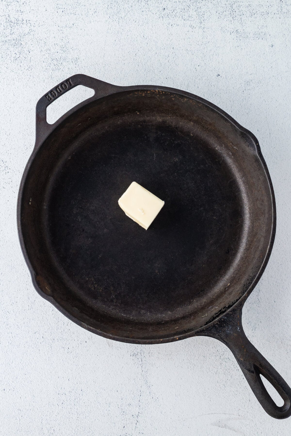 butter in skillet