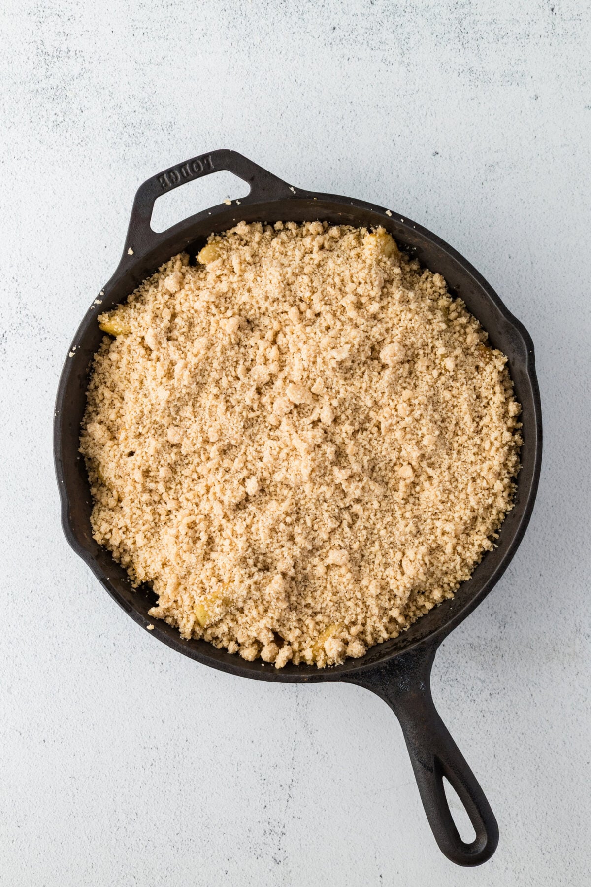 crisp on top of apples in the skillet