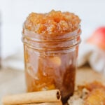 apple jam in a small jar