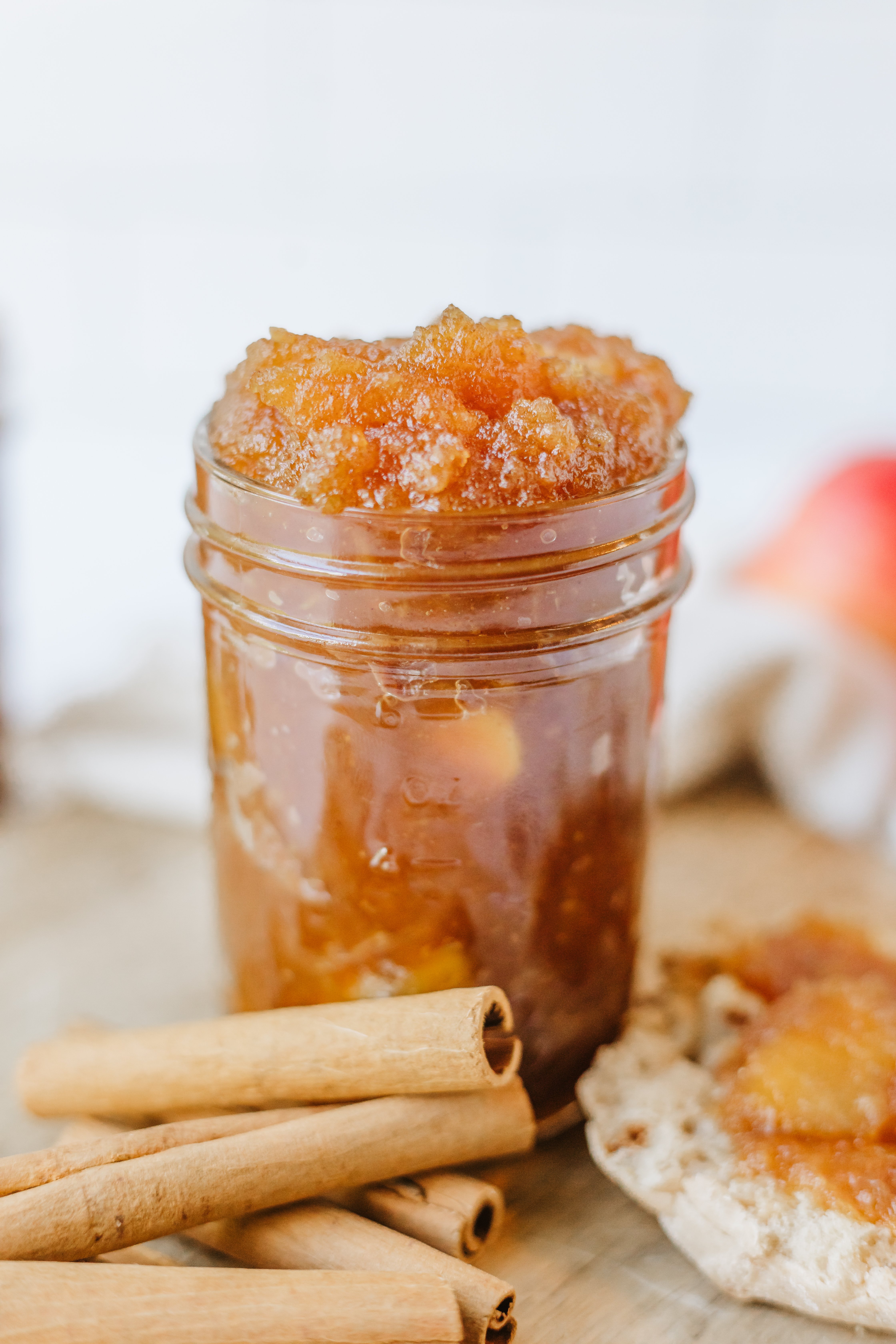 apple jam in a small jar