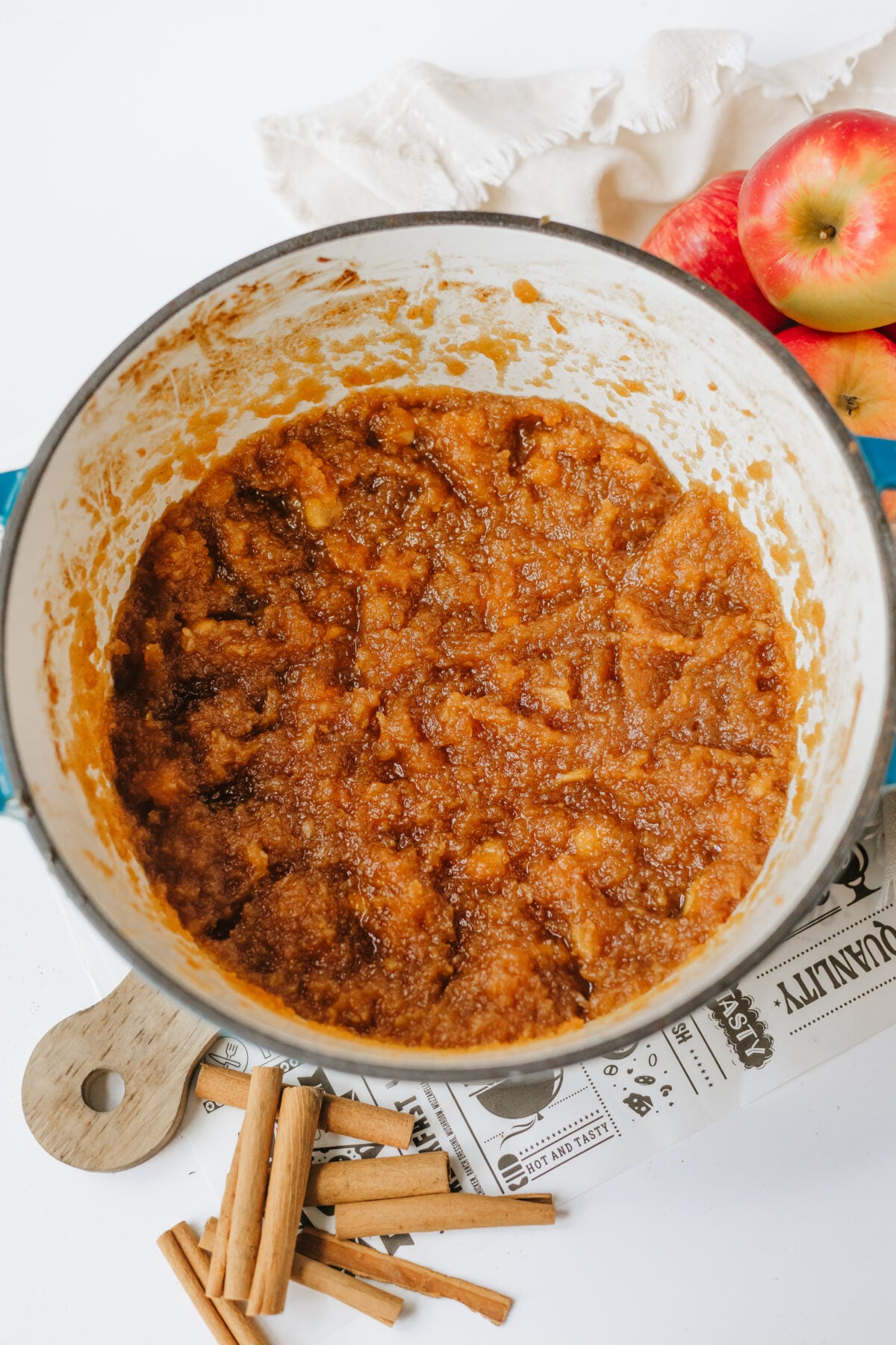 mashed up apple jam