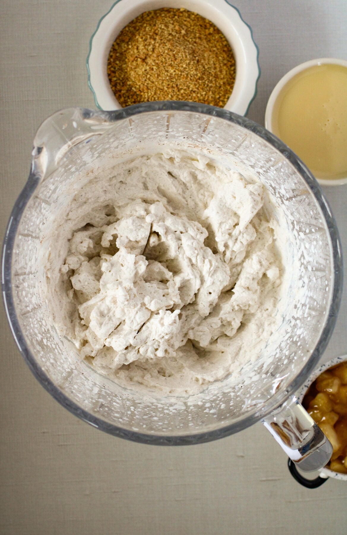 spices mixed into whipping cream