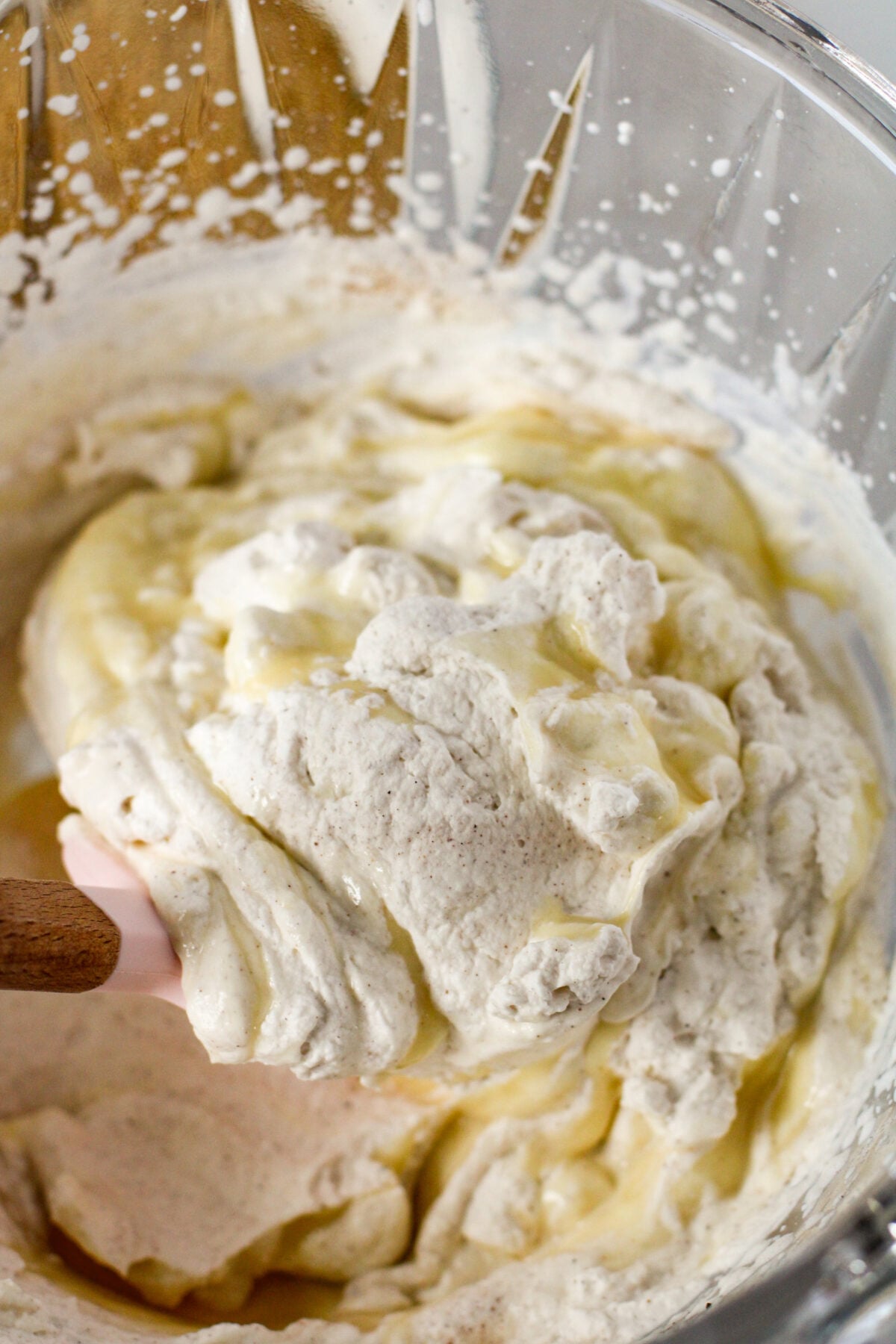condensed milk stirred into ice cream mixture