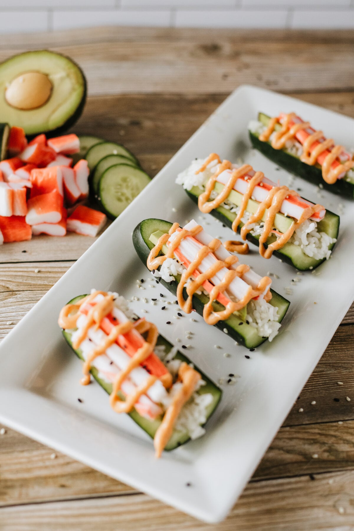cucumber sushi boats