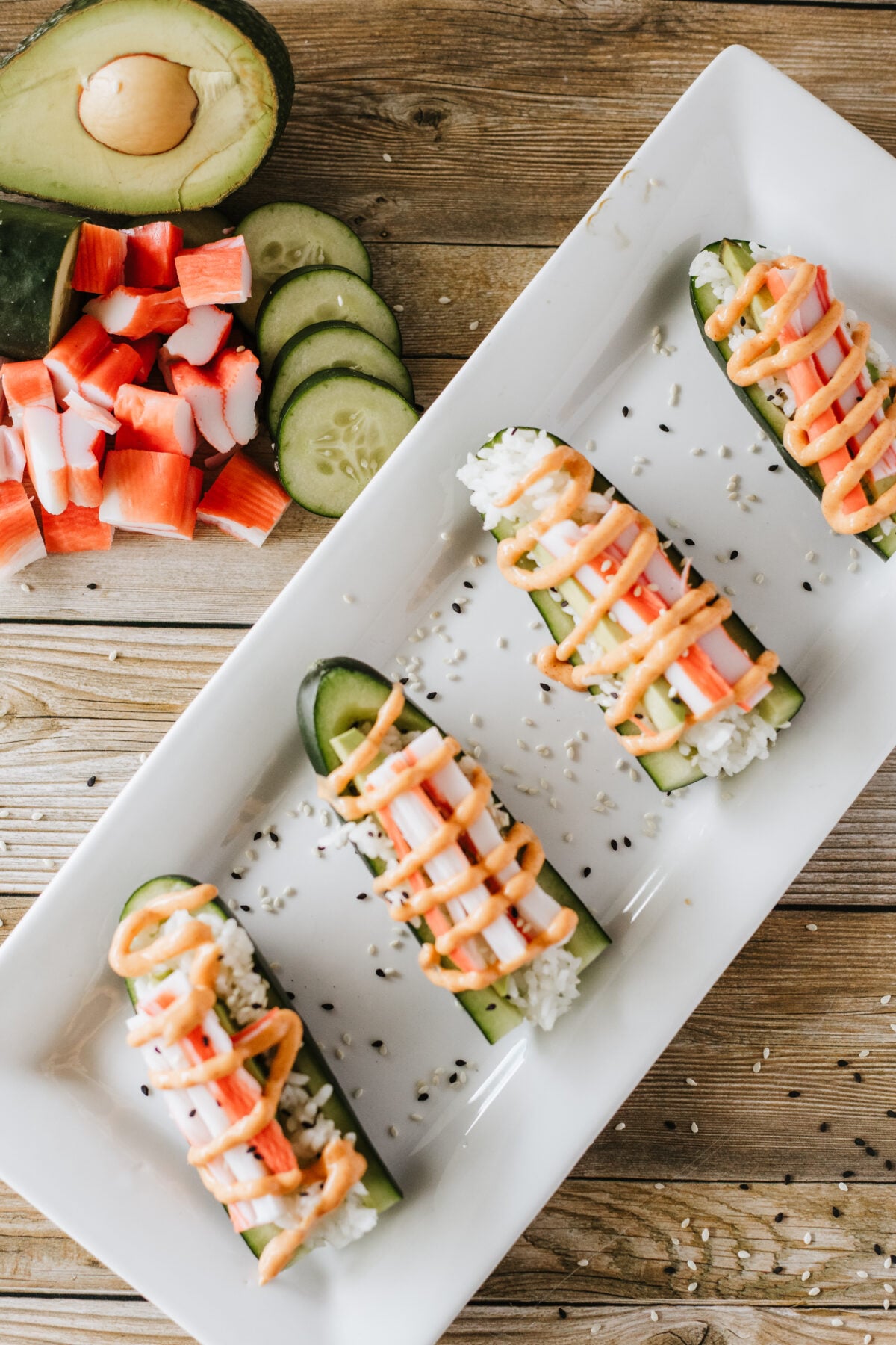 cucumber sushi boats