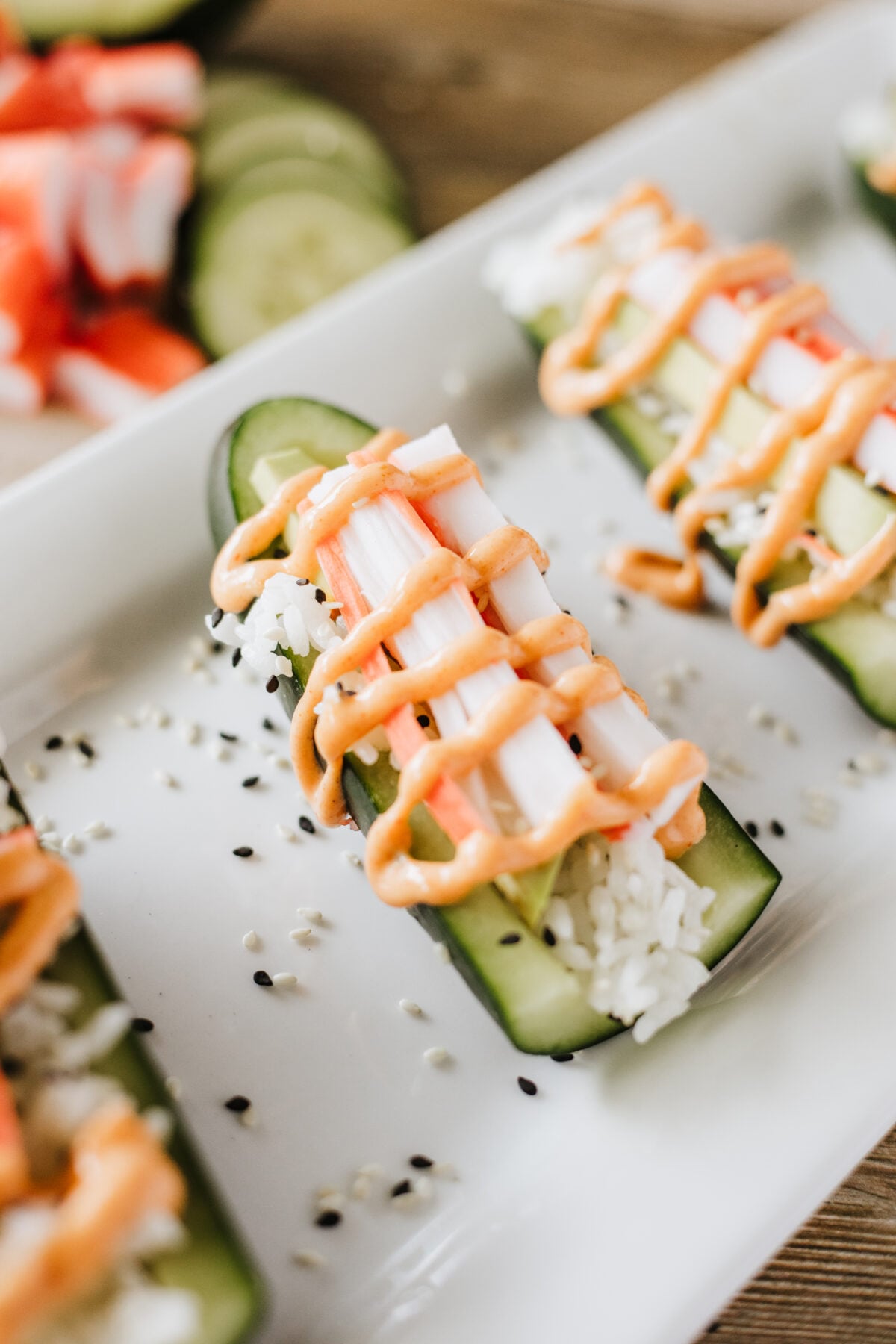 viral tiktok cucumber sushi boats