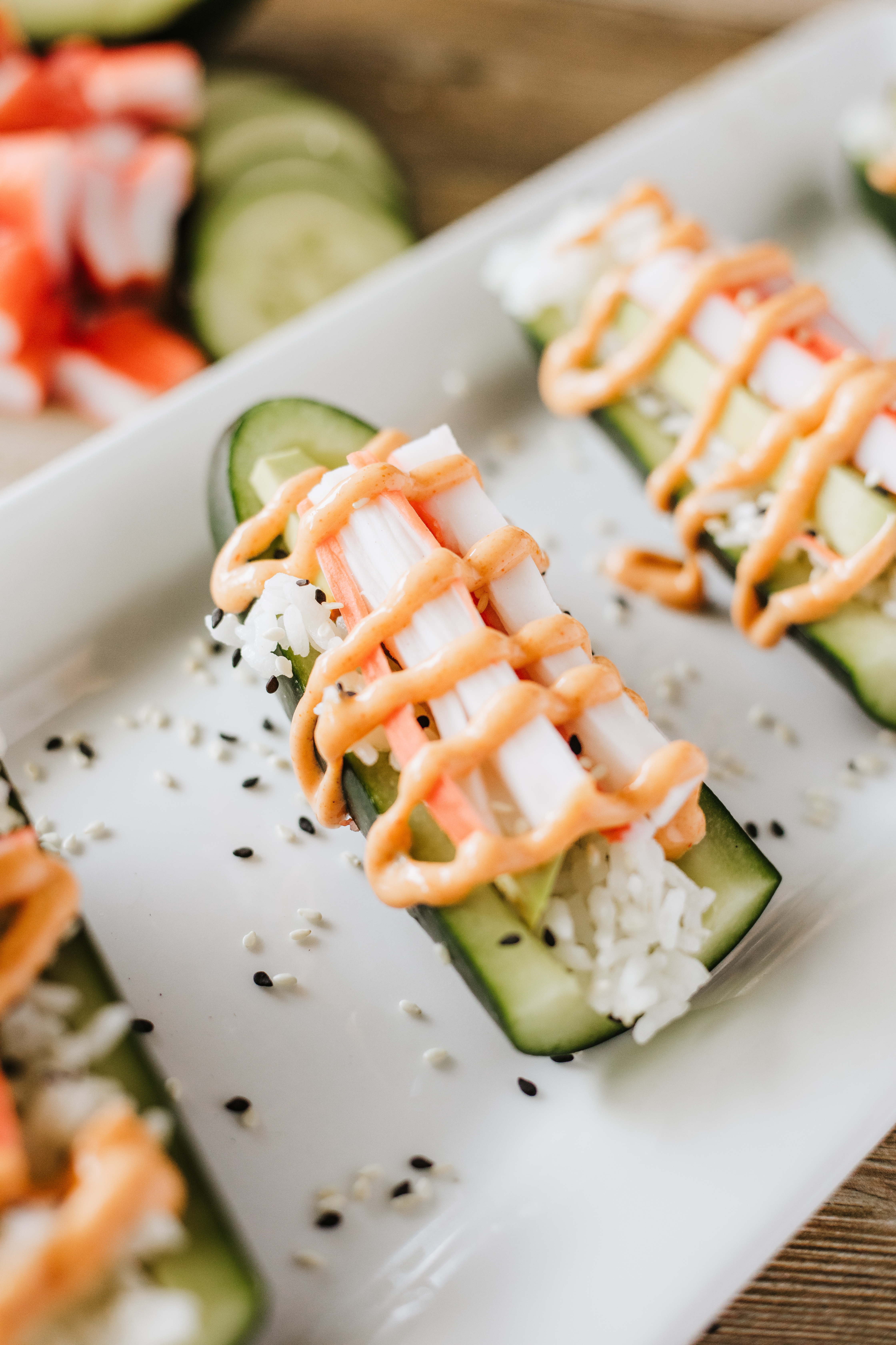viral tiktok cucumber sushi boats