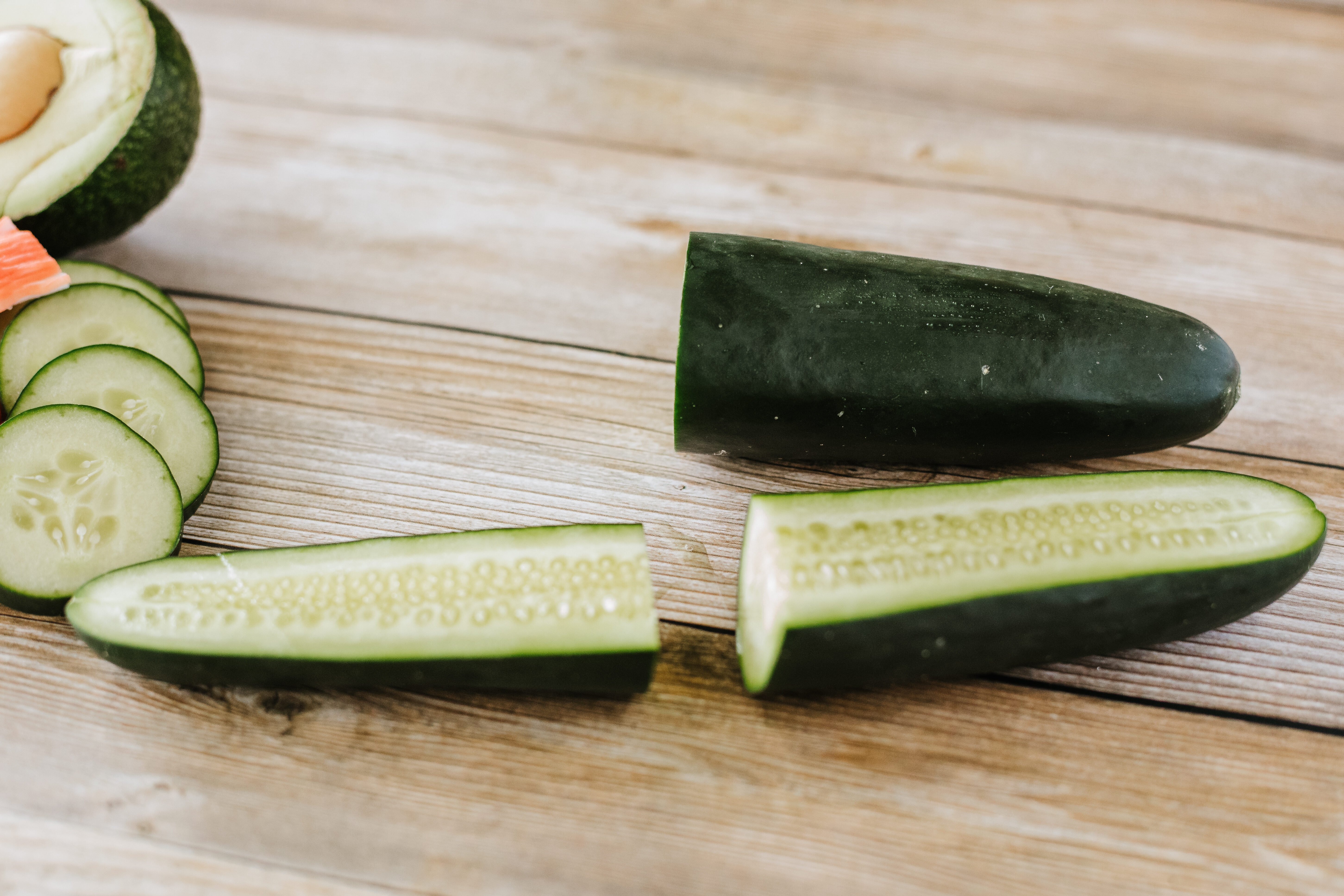 cucumbers cut in half