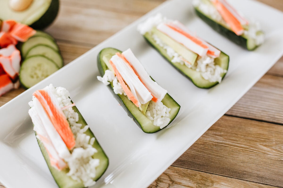 cucumber sushi boats