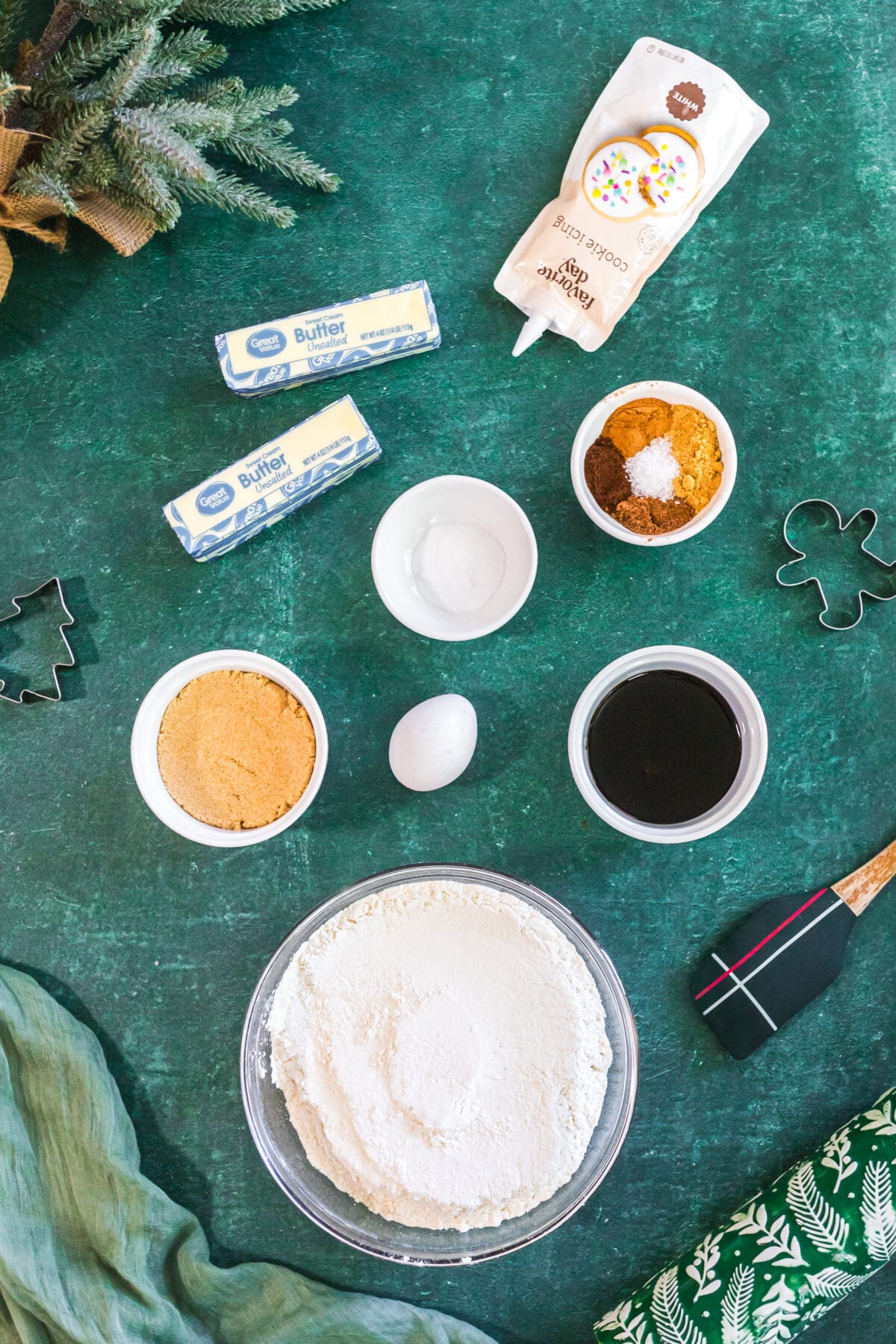 ingredients for gingerbread cookies