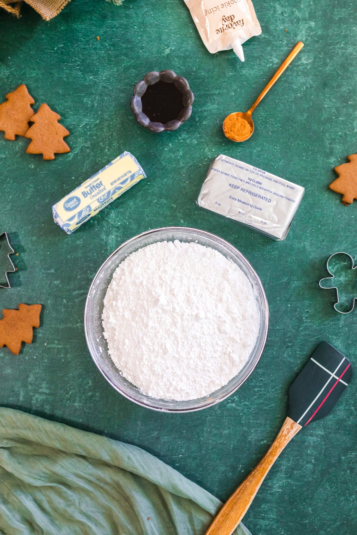 ingredients for cinnamon cream cheese frosting