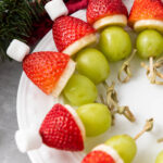 grinch kabobs on a plate