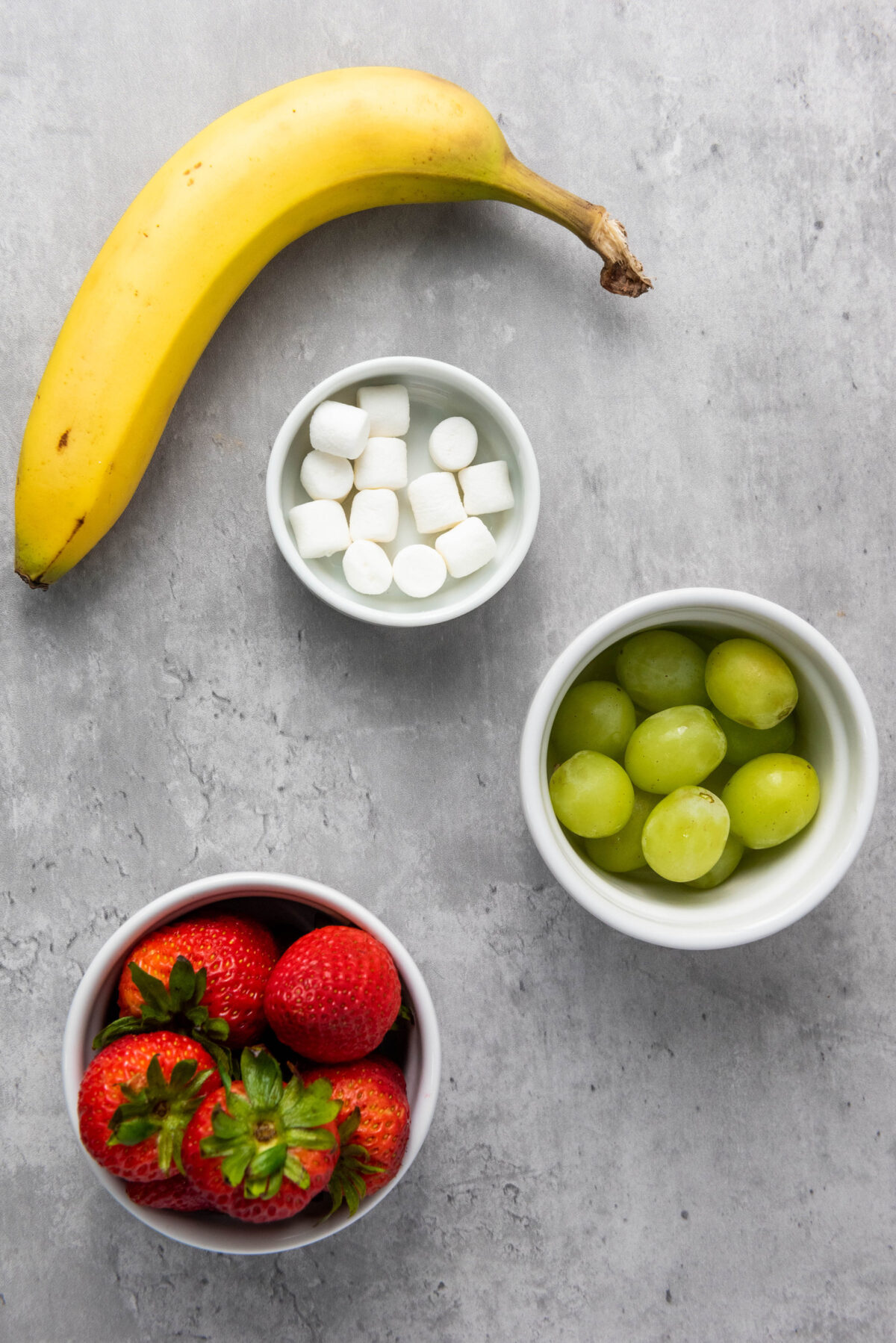 ingredients for grinch fruit kabobs