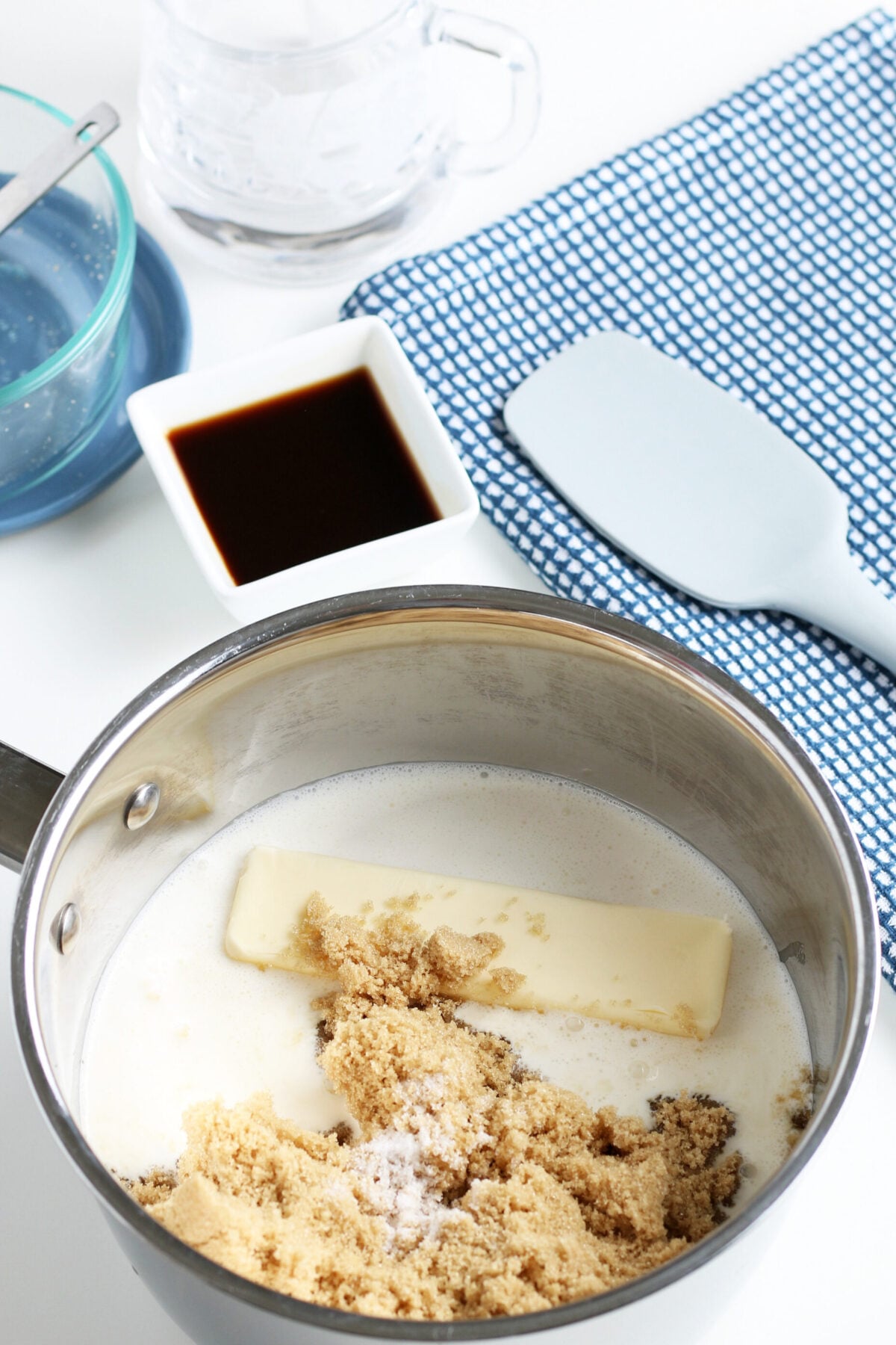 heavy cream, brown sugar, salt and butter in a small saucepan