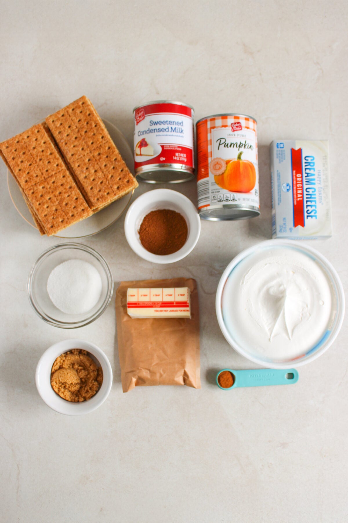 ingredients for no bake pumpkin cheesecake cups