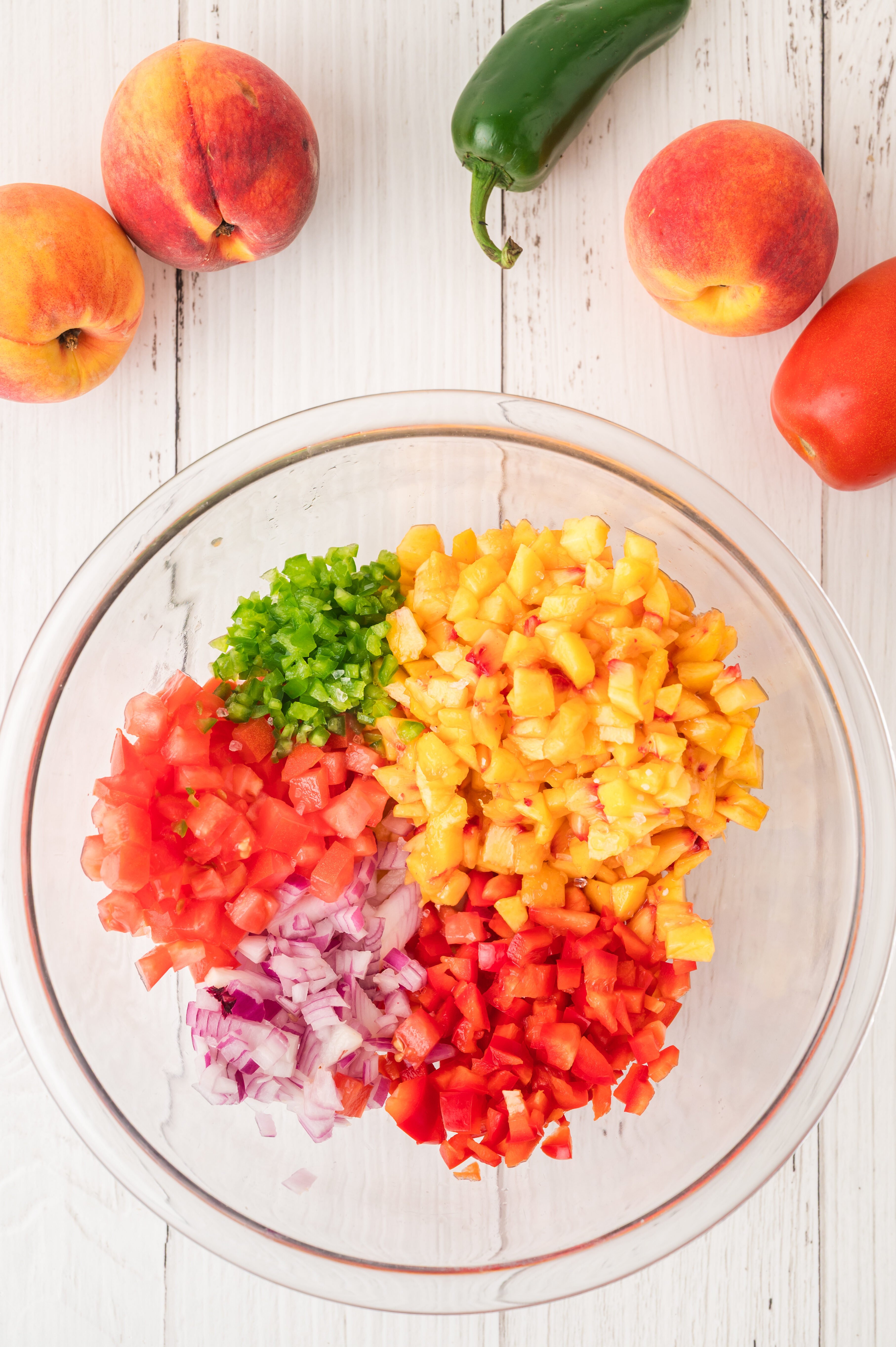 diced ingredients in a bowl