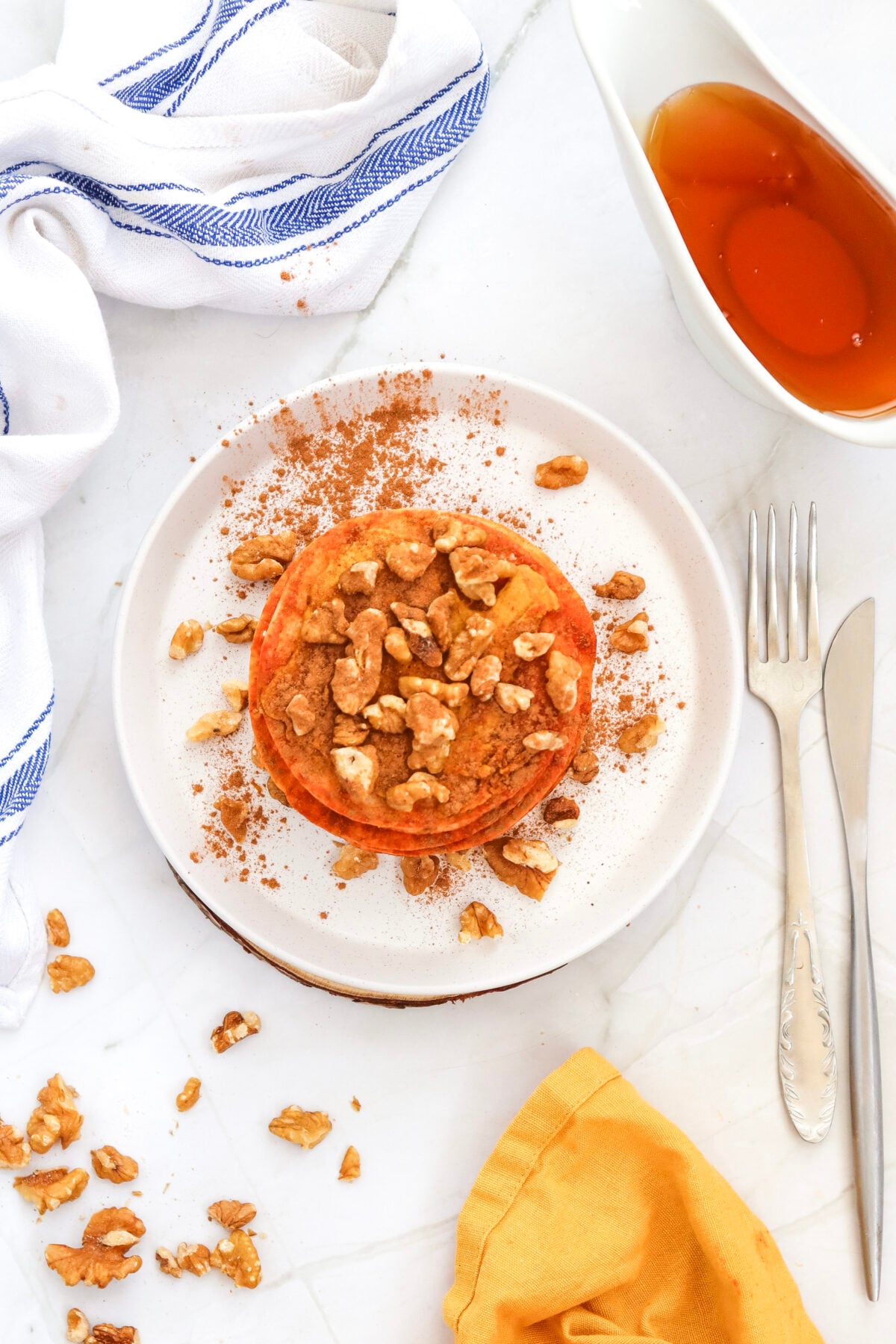 pumpkin pancakes on a plate