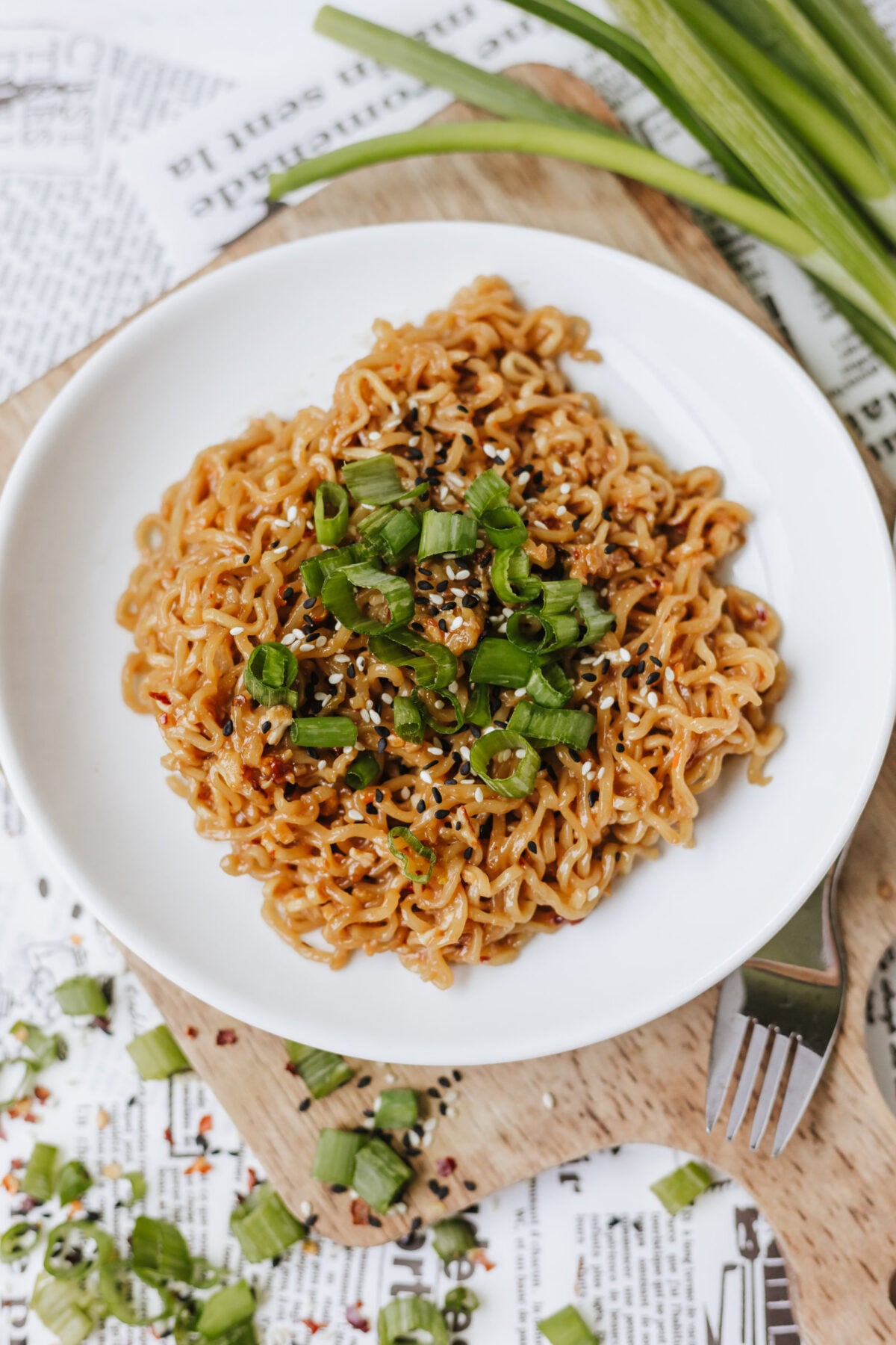tiktok viral ramen in a white bowl