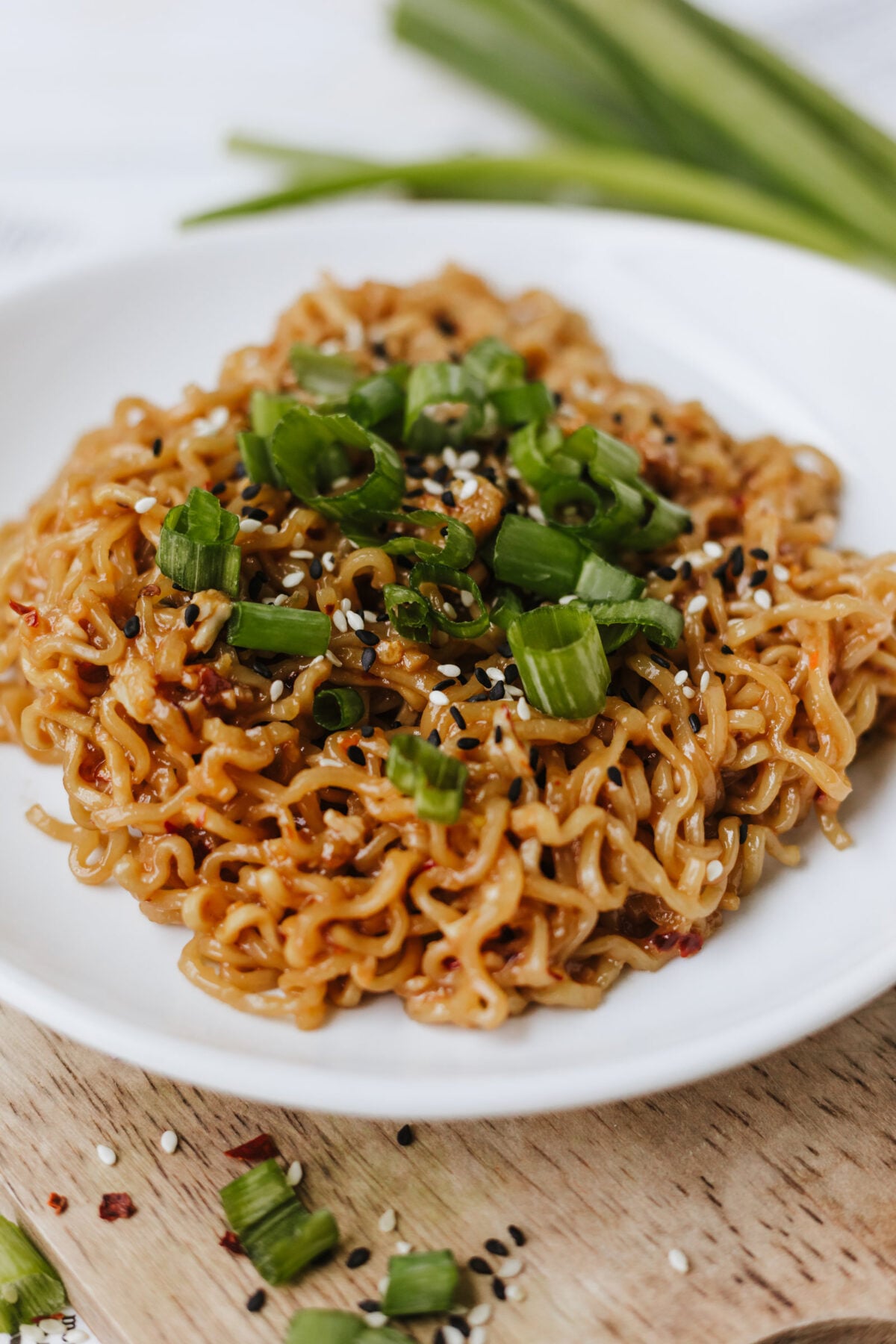 tiktok viral ramen in a white bowl