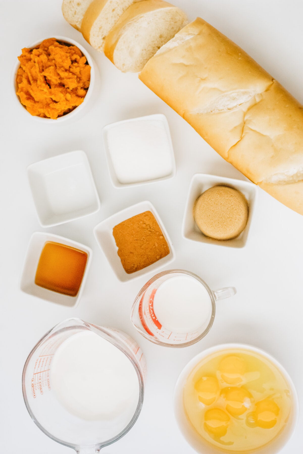 ingredients for pumpkin bread pudding