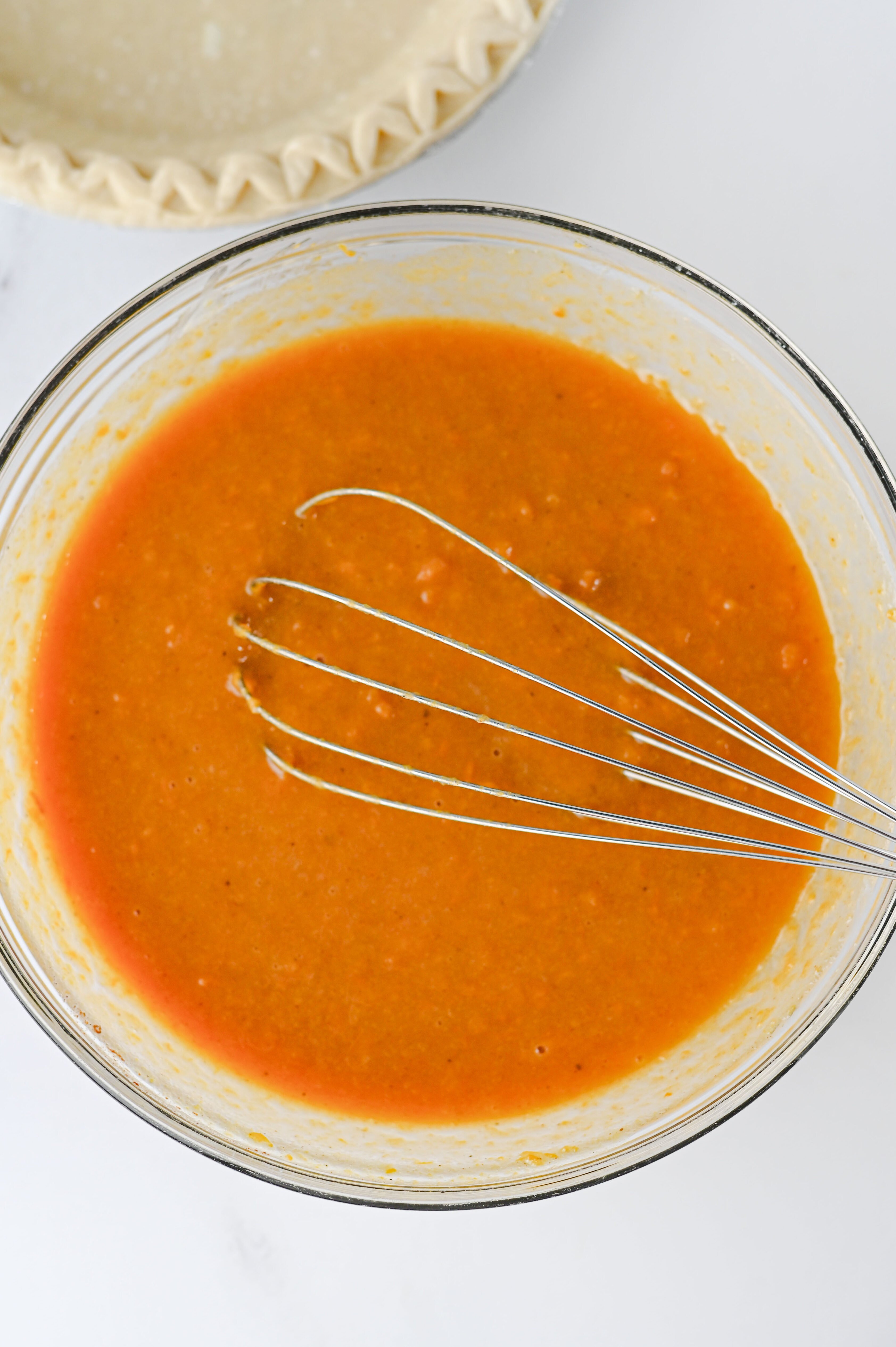 whisked together sweet potato pie filling