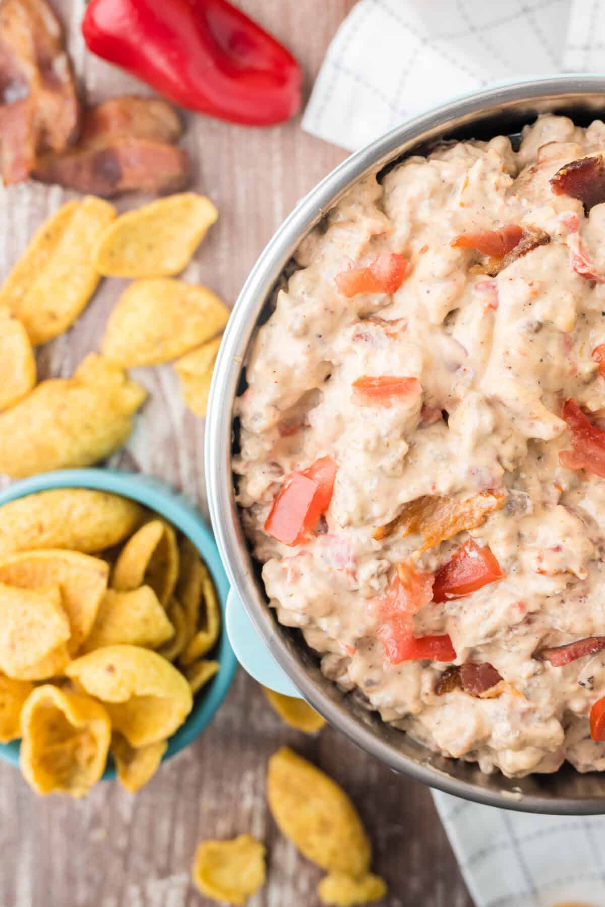 bacon cheeseburger dip with fritos